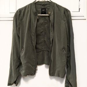 Navy Green Tight Sinched Jacket